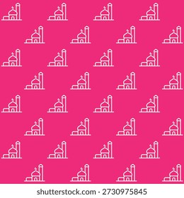 Minimalist Mosque Vector Islamic Seamless Pattern