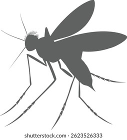 Minimalist Mosquito Silhouettes in Black on White Background	