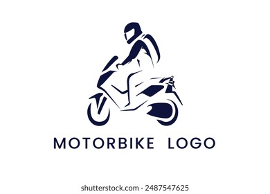 minimalist motor bike rider  Logo Vector Sublimation Design	
