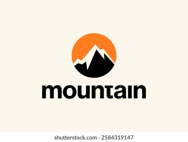 minimalist mountai logo design template vector aditable