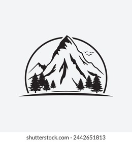 Minimalist Mountain Adventure Logo Design