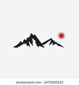 Minimalist Mountain Adventure Logo Icon Vector