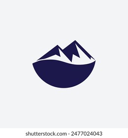 Minimalist Mountain Adventure Logo Vector Illustration