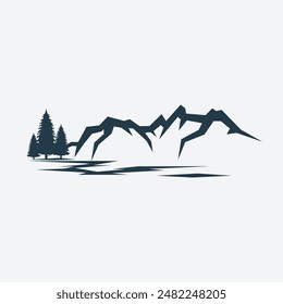 Minimalist Mountain Adventure Logo Vector Illustration
