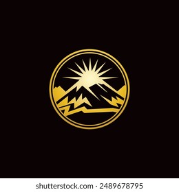 Minimalist Mountain Adventure Logo Ilustración vectorial