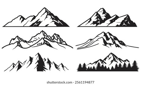 Minimalist Mountain and Forest Illustrations