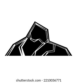 minimalist mountain icon isolated on white background