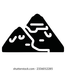 Minimalist Mountain Icon Pictogram Vector