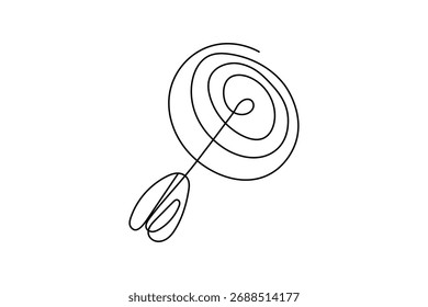 Paisaje montañoso minimalista diseño de Vector de contorno de arte de una línea continua
