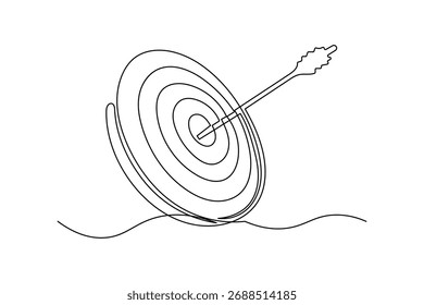 Projeto de vetor de contorno de arte de uma linha contínua paisagem de montanha minimalista
