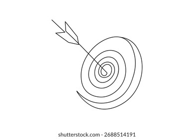 Minimalist mountain landscape continuous one line art outline vector design
