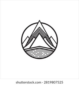 Minimalist Mountain Landscape Design Isolated Vector Illustration Artwork