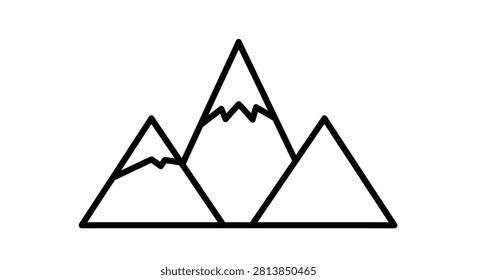 Minimalist mountain landscape graphic representing adventure, nature, hiking, and outdoor exploration.