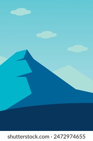 Minimalist Mountain Landscape Poster Creative. Vector Illustration.