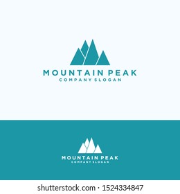 Minimalist Mountain Landscape Vector Logo Design Template