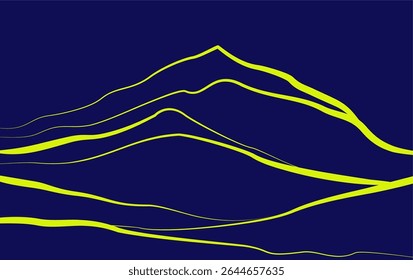 Fondo Abstractas minimalista del arte de la línea de la montaña