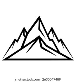 Minimalist Mountain Line Art Logo – Nature Landscape Vector