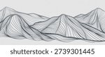 Minimalist Mountain with line art texture. Abstract mountain landscapes backgrounds. mountains range, hills and desert. use for wall art prints, poster Art Decoration, banner