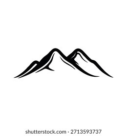 Minimalist mountain logo with clean abstract lines