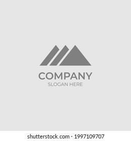 minimalist mountain logo company with modern style and clean