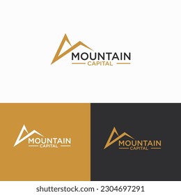 Minimalist mountain logo design. Creative mountain logo.