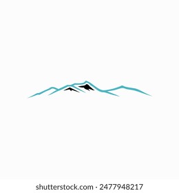 minimalist mountain logo design icon