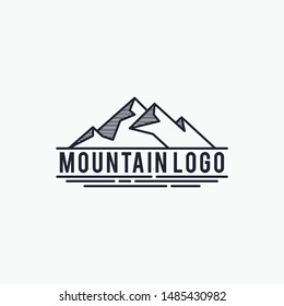 Minimalist Mountain Logo Design Line Art Stock Vector (Royalty Free ...