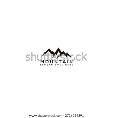 minimalist mountain logo design on white background. great for Adventure Outdoor Expedition Logo Design