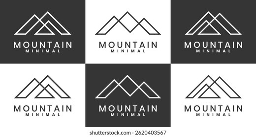Minimalist mountain logo design set