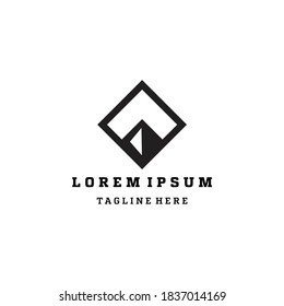 Elementos de plantilla de diseño de logotipos de montaña mínimos