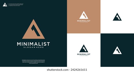 Plantilla de diseño de logotipo de montaña minimalista