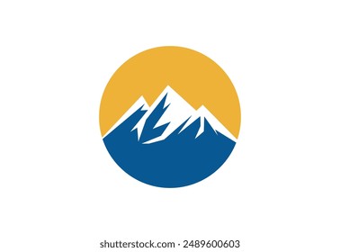 Minimalist Mountain Logo Design Template, Vector illustration