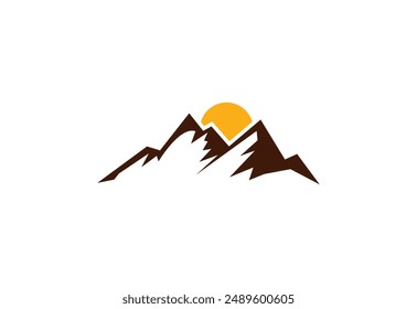 Minimalist Mountain Logo Design Template, Vector illustration