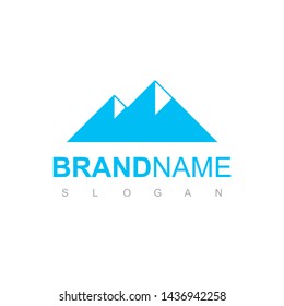 Minimalist Mountain Logo Design Vector