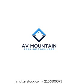 Minimalist mountain logo graphic simple geometric shape creative design for brand identity