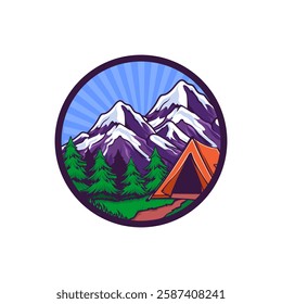 Minimalist Mountain Logo. Perfect for Outdoor Adventure Enthusiasts