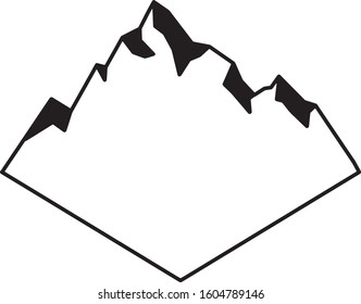 minimalist mountain logo with space for copy, vector line art