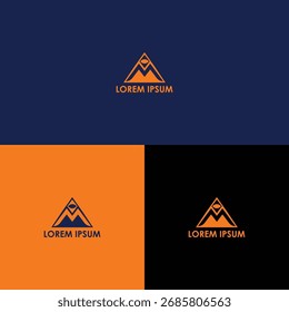 Minimalist Mountain Peak Geometric Logo Design
