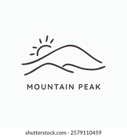 Minimalist Mountain Peak Logo for Outdoor Travel Adventure Concept