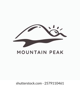 Minimalist Mountain Peak Logo for Outdoor Travel Adventure Concept