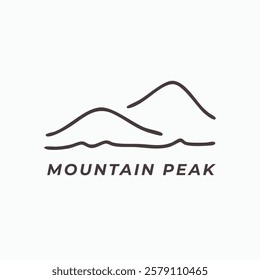 Minimalist Mountain Peak Logo for Outdoor Travel Adventure Concept