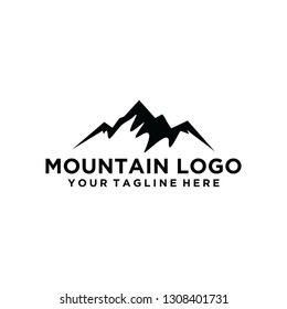 Minimalist Mountain Peaks Simple logo design Vector