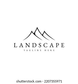 minimalist mountain peaks vector logo design