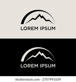 Diseño minimalista del logotipo del arco de la cordillera