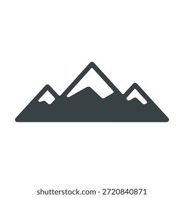 Minimalist Mountain Range Icon: Nature, Adventure and Outdoor Exploration Symbol