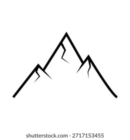 Minimalist mountain range silhouette in black