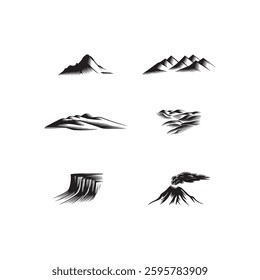 Minimalist Mountain Silhouette Icons,rocky mountains, rocky mt, mountain peak, mountain silhouette, mountain silhouette art,silhouette,mountain silhouette, landscape vector
