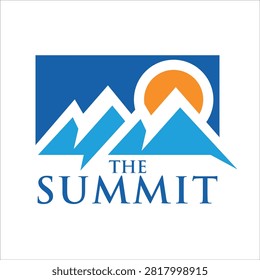 Minimalist mountain summit logo vector featuring clean geometric peaks, symbolizing achievement, adventure, resilience, leadership, and reaching the highest goals, isolated on white background.