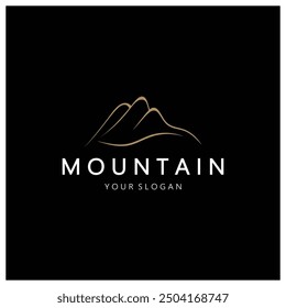 Minimalist mountain and sun logo design in flat colors packed with modern concepts vector illustration