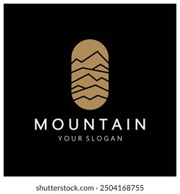 Minimalist mountain and sun logo design in flat colors packed with modern concepts vector illustration